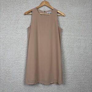 Naked Zebra Dress Womens Small Beige Lined Bohemian Minimalist Beach‎ Shift